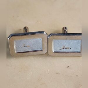 SWANK Vintage  Silver Toned Cufflinks With Engraving